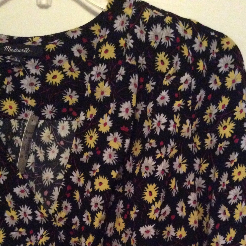 MADEWELL French Floral Wrap Top NWT M Multi - Picture 7 of 7